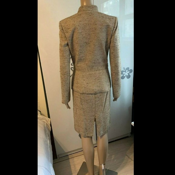 VALENTINO SUIT WOMEN'S VINTAGE BROWN CREAM BELT 6 - Picture 3 of 8